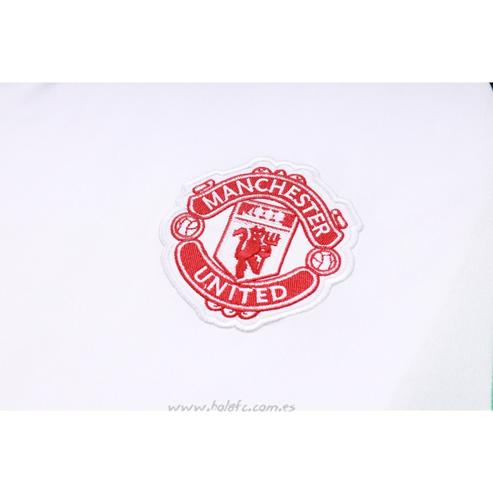 Chandal del Manchester United Manga Corta 2023-2024 Blanco y Negro - Pantalon Corto